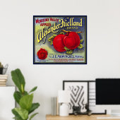 WENATCHEE VALLEY APPLES FRUIT CRATE LABEL 1910 POSTER (Thuiskantoor)