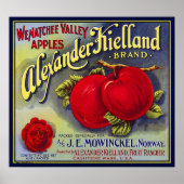 WENATCHEE VALLEY APPLES FRUIT CRATE LABEL 1910 POSTER (Voorkant)