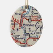 Wenatchee WA  kaart Keramisch Ornament (Rechts)