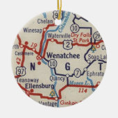 Wenatchee WA  kaart Keramisch Ornament (Voorkant)