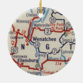 Wenatchee WA  kaart Keramisch Ornament (Achterkant)