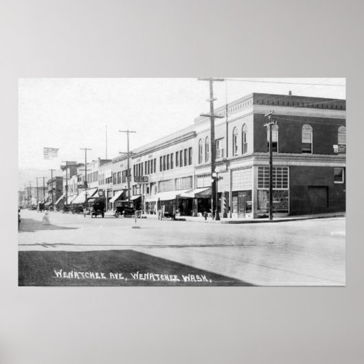 Wenatchee, WashingtonView of Wenatchee Avenue Poster (Voorkant)