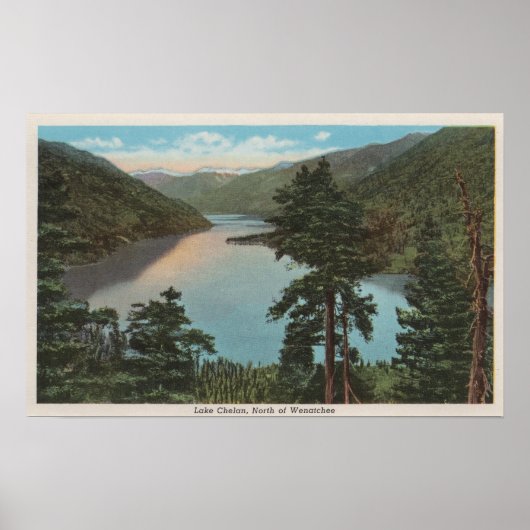 Wenatchee, WAView of Lake Chelan Poster (Voorkant)