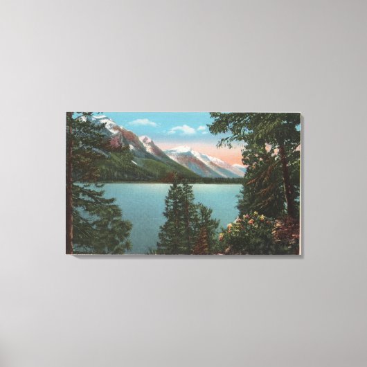Wenatchee, WAView of Lake Wenatchee Canvas Afdruk (Voorkant)