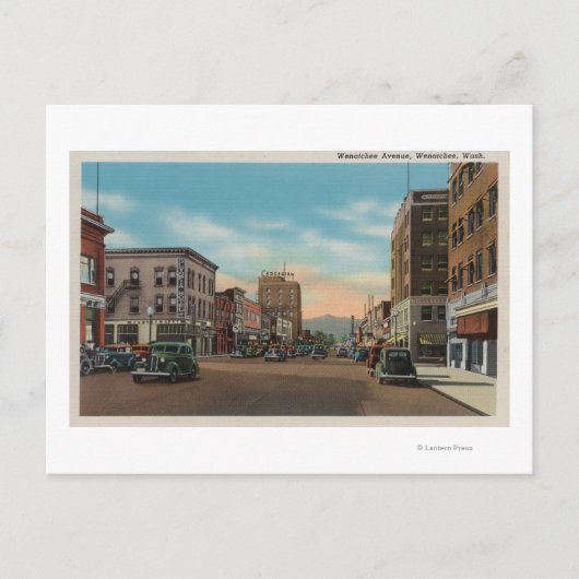 Wenatchee, WAView of Wenatchee Ave. Briefkaart (Voorkant)