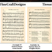 Wenceslas + Holly Ivy Bladmuziek DU6 Decoupage Tissuepapier