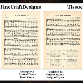 Wenceslas + Holly Ivy Bladmuziek DU6 Decoupage Tissuepapier