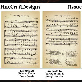 Wenceslas + Holly Ivy Bladmuziek DU6F Decoupage Tissuepapier