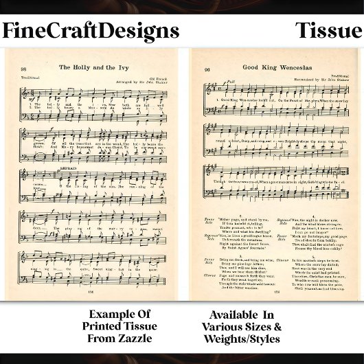 Wenceslas + Hulstblad Bladmuziek DU6 Decoupage Tissuepapier