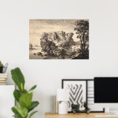 Wenceslaus Hollar Print: Gezichtsvormig landschap Poster (Thuiskantoor)