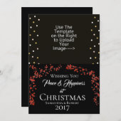 Wend u vrede en geluk met Kerstmis - Feestdagenkaart (Voorkant / Achterkant)