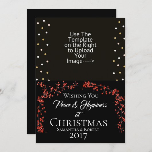 Wend u vrede en geluk met Kerstmis - Feestdagenkaart (Voorkant / Achterkant)