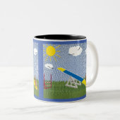 Wendbaarheid - Stoppen op de Teter Tweekleurige Koffiemok (Voorkant rechts)