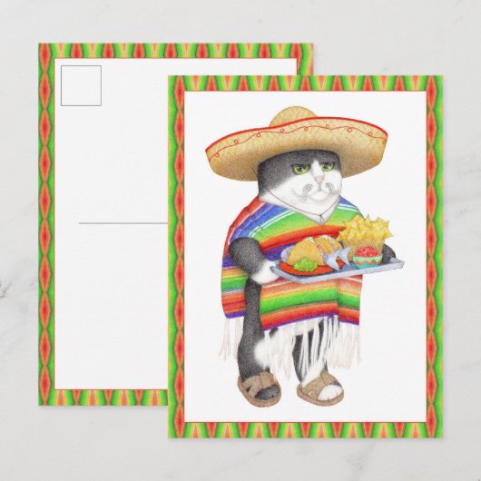 WENDELITO CAT Ansichtkaart Feestdagenkaart (Voorkant / Achterkant)