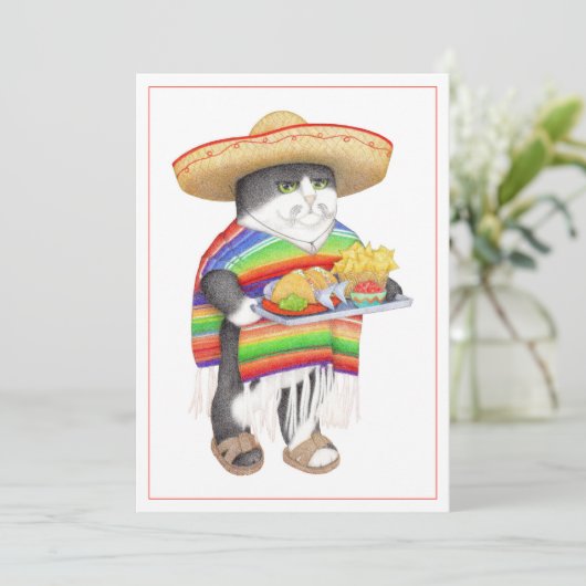 WENDELITO CAT Spaans Verjaardag Flat Kaart (Staand voorkant)