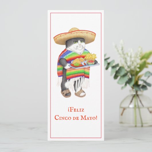 WENDELITO Cinco de Mayo 4x9.25 Platte Kaart (Staand voorkant)