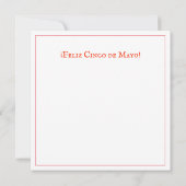 WENDELITO Cinco de Mayo 5.25" Vierkante vlakke Kaa Feestdagenkaart (Achterkant)
