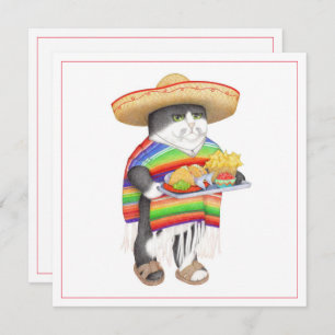 WENDELITO Cinco de Mayo 5.25" Vierkante vlakke Kaa Feestdagenkaart