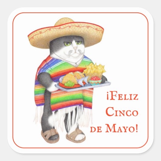 WENDELITO Cinco de Mayo Large Square Stickers (Voorkant)