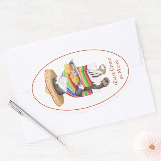 WENDELITO Cinco de Mayo Oval Stickers (Envelop)