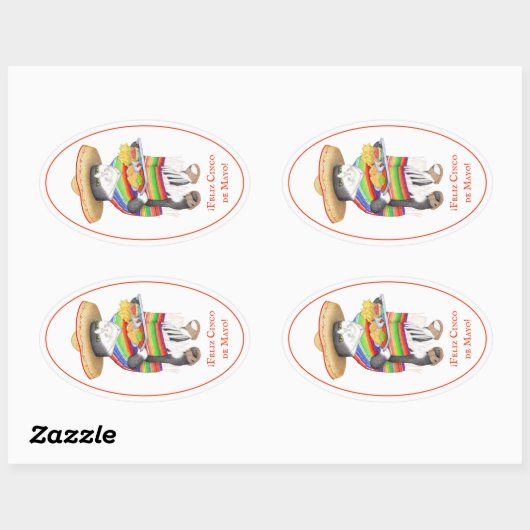 WENDELITO Cinco de Mayo Oval Stickers (Vel)