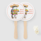 WENDELITO Cinco de Mayo Round Hand Fan Handwaaier (Voorkant en achterkant)