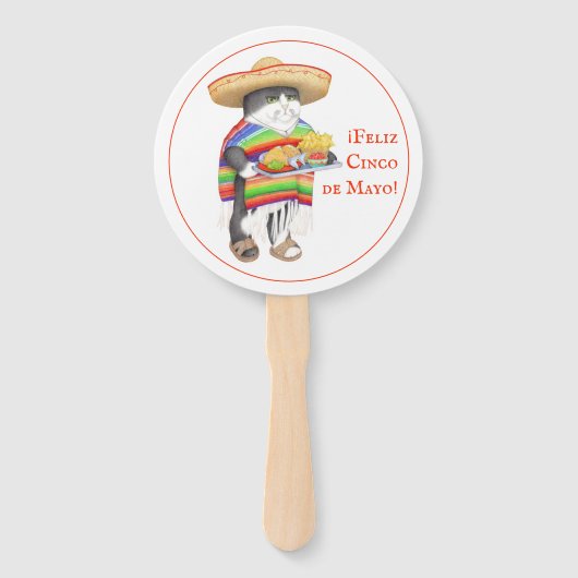 WENDELITO Cinco de Mayo Round Hand Fan Handwaaier (Voorkant)