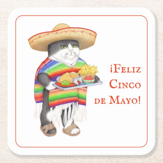 WENDELITO Cinco de Mayo Square Paper Onderzetter (Voorkant)