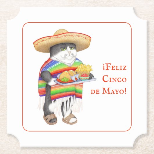 WENDELITO Cinco de Mayo Ticket Papier Onderzetter (Voorkant)