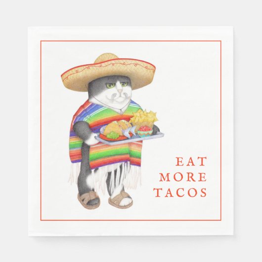 WENDELITO eet meer Tacos Standard Luncheon Napkin Servet (Voorkant)
