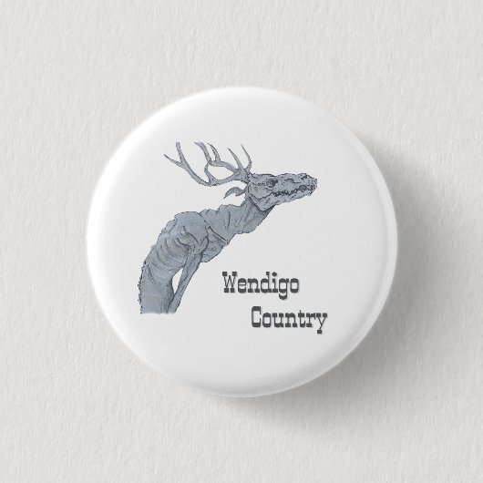 Wendigo Land Algonquiaanse Folklore Knop Ronde Button 3,2 Cm (Voorkant)