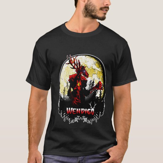 Wendigo Nieuw Monster Skinwalker Cryptid Evil Horr T-shirt (Voorkant)