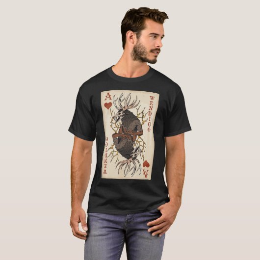 Wendigo - Originele Cryptid Spelen Kaart Tarot Ace T-shirt (Voorkant volledig)