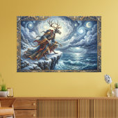 Wendigo Waakt Over Sterrenzeeën Canvas Afdruk (Insitu (Woonkamer))