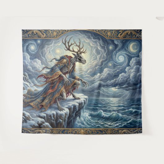 Wendigo Watch Over Starry Seas Wandkleed (Voorkant (horizontaal))