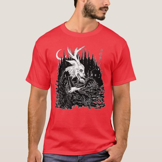Wendigohe Cryptid Cannibal Spirit of the Horror Fo T-shirt (Voorkant)