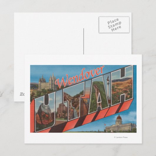 Wendover, Utah - Grote lettertjes Briefkaart (Voorkant / Achterkant)