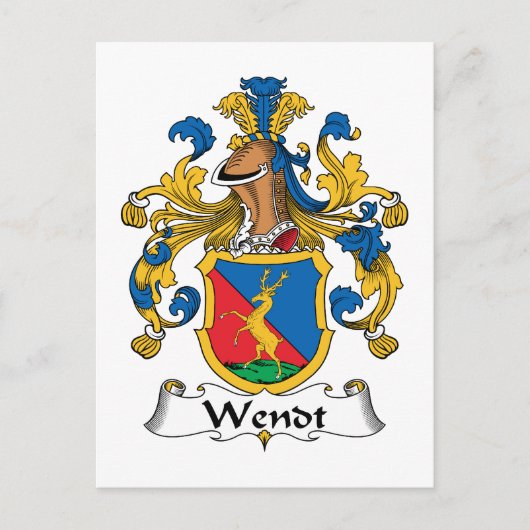Wendt Family Crest Briefkaart (Voorkant)