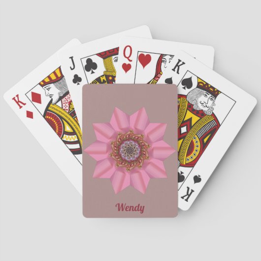 ~ WENDY ~ 3D Roze Ster Ontwerp ~ Origineel Pokerkaarten (Achterkant)