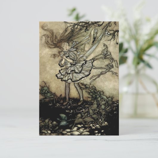 “Wendy Darling” in Kensinton van Arthur Rackham Bedankkaart (Staand voorkant)