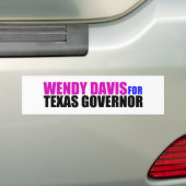Wendy Davis voor gouverneur van Texas Bumpersticker (Op auto)