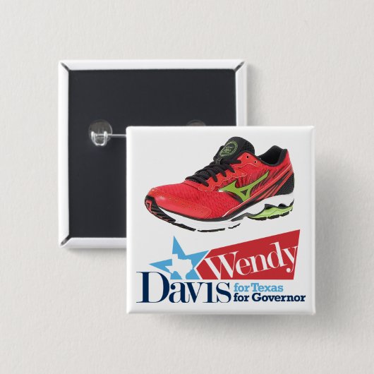 Wendy Davis voor gouverneur Vierkante Button 5,1 Cm (Voorkant /achterkant)
