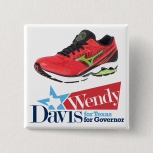 Wendy Davis voor gouverneur Vierkante Button 5,1 Cm