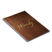 WENDY Faux Leather Brown Texture Arty Notitieboek (Rechterzijde)
