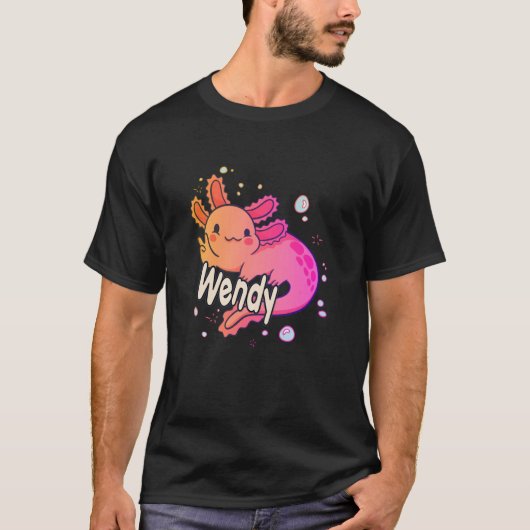 WENDY - Mooie meisjesnaam met schattige AXOLOTL T-shirt (Voorkant)