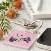 Wendy, naam, Floral Logo, Sleutelhanger (Voorkant Rechts)
