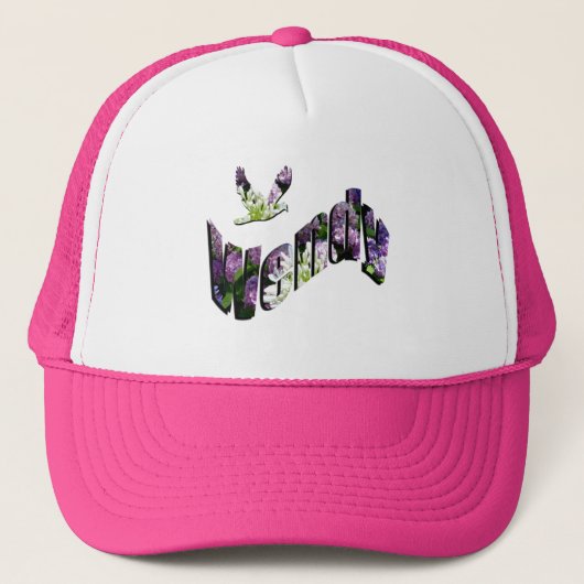 Wendy, naam, Floral Logo, Trucker Pet (Voorkant)