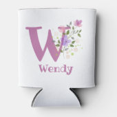 Wendy Naam met een bloemendesign Blikjeskoeler (Voorkant)