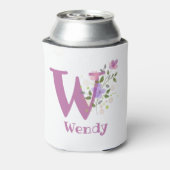 Wendy Naam met een bloemendesign Blikjeskoeler (Blikje Achterkant)