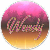 Wendy Vorname Name golden pink Aufkleber Sticker (Voorkant)
